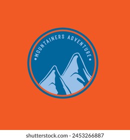 Mountain adventure badge logo vector graphic of illustration