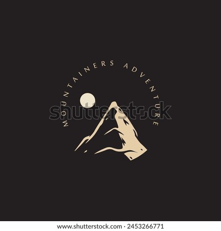 Mountain adventure badge logo vector graphic of illustration