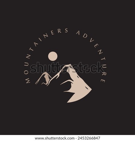 Mountain adventure badge logo vector graphic of illustration