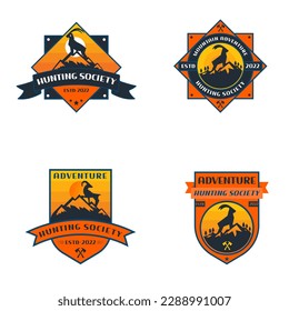 Mountain adventure badge set Free Vintage Vector