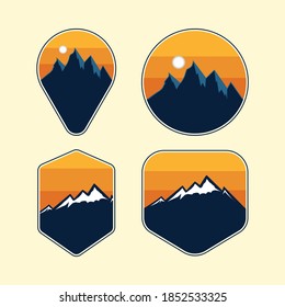 Mountain and adventure blank badges