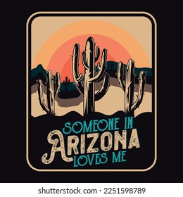 Mountain Adventure Cactus Tree Emblem Patch Logo Poster Label Vector Illustration Retro Vintage Badge Sticker And T-shirt Design
