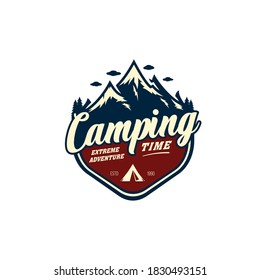 Mountain Adventure Camping Expedition Logo Emblem Vector
