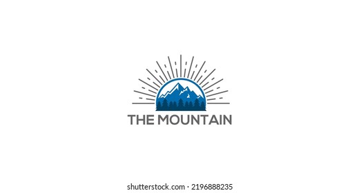 mountain adventure camping vector icon logo