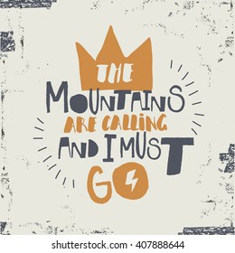 Mountain Adventure card. Vector illustrations.