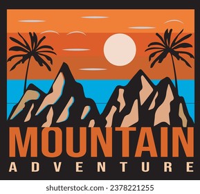 Mountain adventure a creative T shirt design .