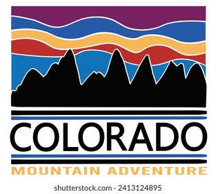 Mountain adventure design. Take me colorado mountain t shirt vector design. Hill drawing artwork for apparel, sticker, batch, background, poster and others. Abstract mountain.