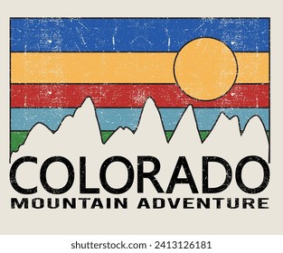 Mountain adventure design. Take me colorado mountain t shirt vector design. Hill drawing artwork for apparel, sticker, batch, background, poster and others. 