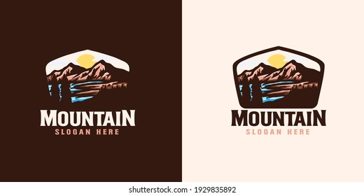 Mountain adventure emblem logo template