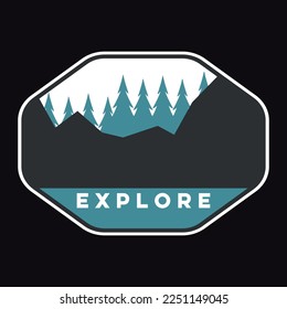 Bergabenteuer-Emblem-Logo-Poster-Label-Vektorgrafik Retro-Vintage-Badge-Aufkleber und T-Shirt-Design