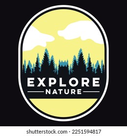 Mountain Adventure Emblem Patch Logo Poster Label Vector Illustration Retro Vintage Badge Sticker And T-shirt Design