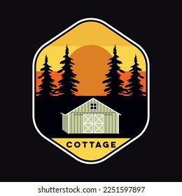 Bergabenteuer-Emblem-Logo-Poster-Label-Vektorgrafik Retro-Vintage-Badge-Aufkleber und T-Shirt-Design