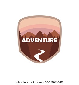 Mountain adventure emblems, badges and logo patches.