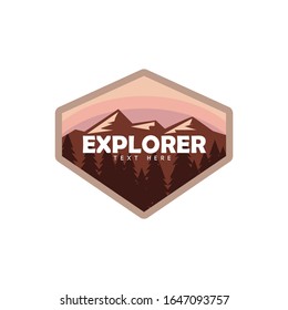 Mountain adventure emblems, badges and logo patches.