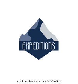 Mountain adventure and expedition logo badges collections. Wild life travel emblems vector EPS10