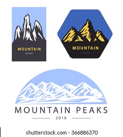 Mountain adventure and expedition  vector logo labels