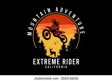mountain adventure extreme rider illustration design