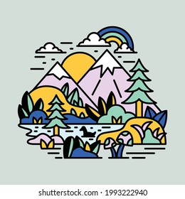 Mountain adventure graphic illustration vector art t-shirt design