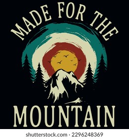 Mountain adventure graphics tshirt design 