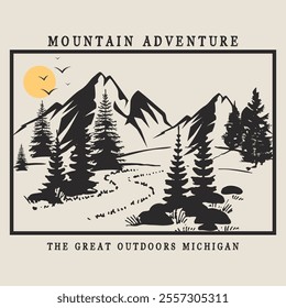 Mountain Adventure The Great Outdoors Michigan Ardent Ink