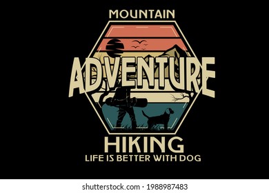 mountain adventure hiking color orange yellow and green