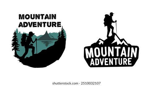 mountain adventure hipster logos.  vector emblem designs. Great for shirts,