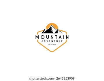 mountain adventure hipster logos. Vintage Outdoor mountains Summer Camp badges or Patches.