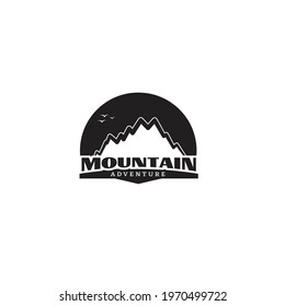 mountain adventure jungle hiking modern black logo