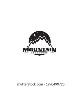 mountain adventure jungle hiking modern black logo