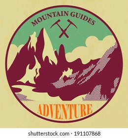 Mountain adventure label 