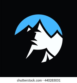 Mountain adventure label. Vector icon.