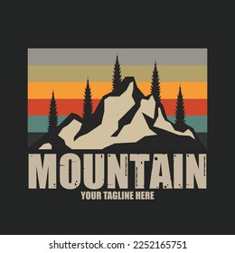 mountain adventure landscape icon vector illustration template design