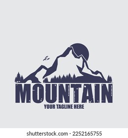 diseño de ilustraciones vectoriales de iconos de paisajes de montaña