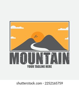 mountain adventure landscape icon vector illustration template design