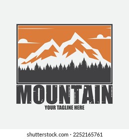mountain adventure landscape icon vector illustration template design