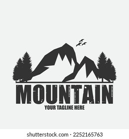 Bergabenteuerlandschaft Symbol Vektorgrafik Design Vorlage