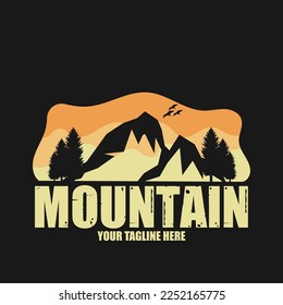 mountain adventure landscape icon vector illustration template design
