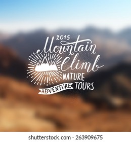 Mountain adventure lettering