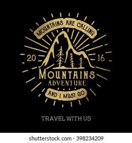 Mountain adventure lettering