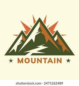 Mountain Adventure Logo, Adventure Badge, Camping Logo with Mountain