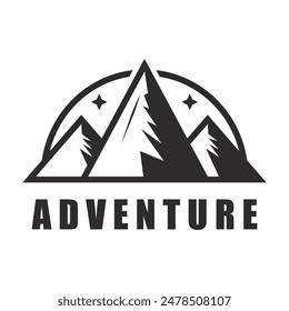 Mountain Adventure Logo, Adventure Badge, Camping Logo with Mountain