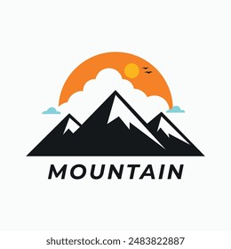 Mountain Adventure Logo, Adventure Badge, Camping Logo with Mountain