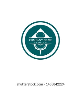 Mountain adventure logo design. Compass icon symbol