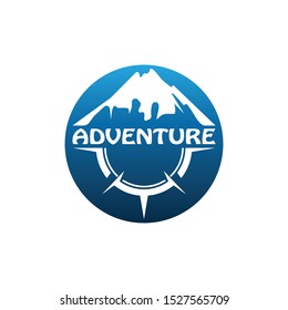 Mountain adventure logo design. Compass icon symbol
