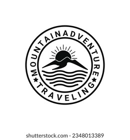 Mountain adventure logo design hipster stamp vintage retro