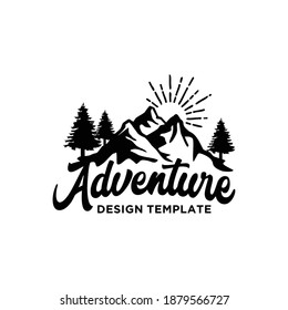 Mountain adventure logo design template inspiration