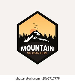 Mountain adventure logo design template