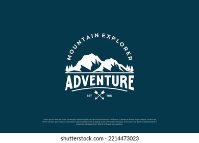 mountain adventure logo design template.