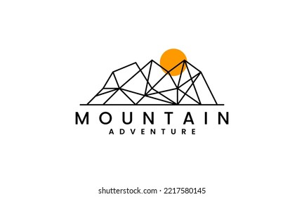 Mountain adventure logo design template icon illustration
