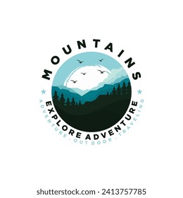 Mountain adventure logo design template